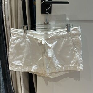 Zara White Casual Drawstring Chino Shorts Size Small